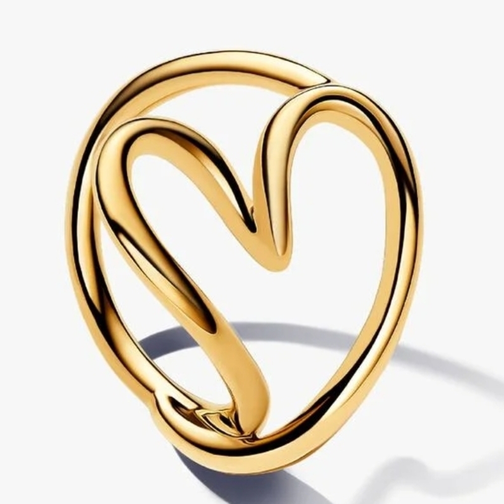 Authentic NEW Pandora Organically Shaped Heart Ring14KP